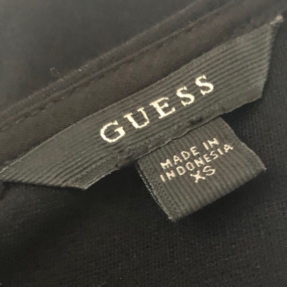 Guess Black Dress with Leather-style Sleeves - Picture 4 of 5